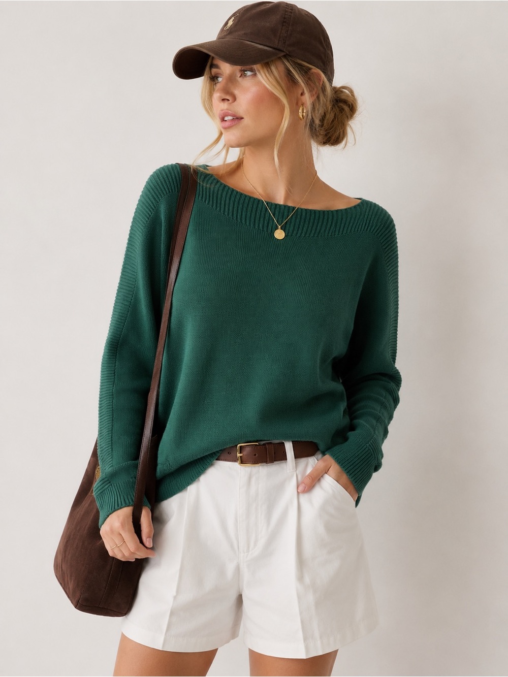 Talbots Green Lambswool Blend Dolman Sleeve Sweater XS